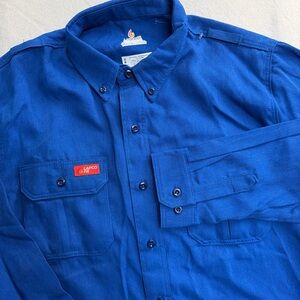 LAPCO FR Flame Resistant Shirt Medium Blue NFPA 70E 2112 Workwear